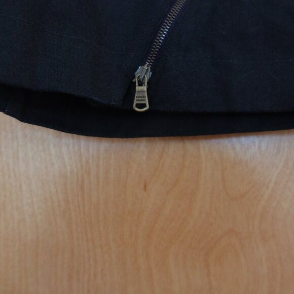 Tomas Maier black denim asymmetrical zipper mini skirt size 2 Italy 100% cotton - Picture 8 of 16